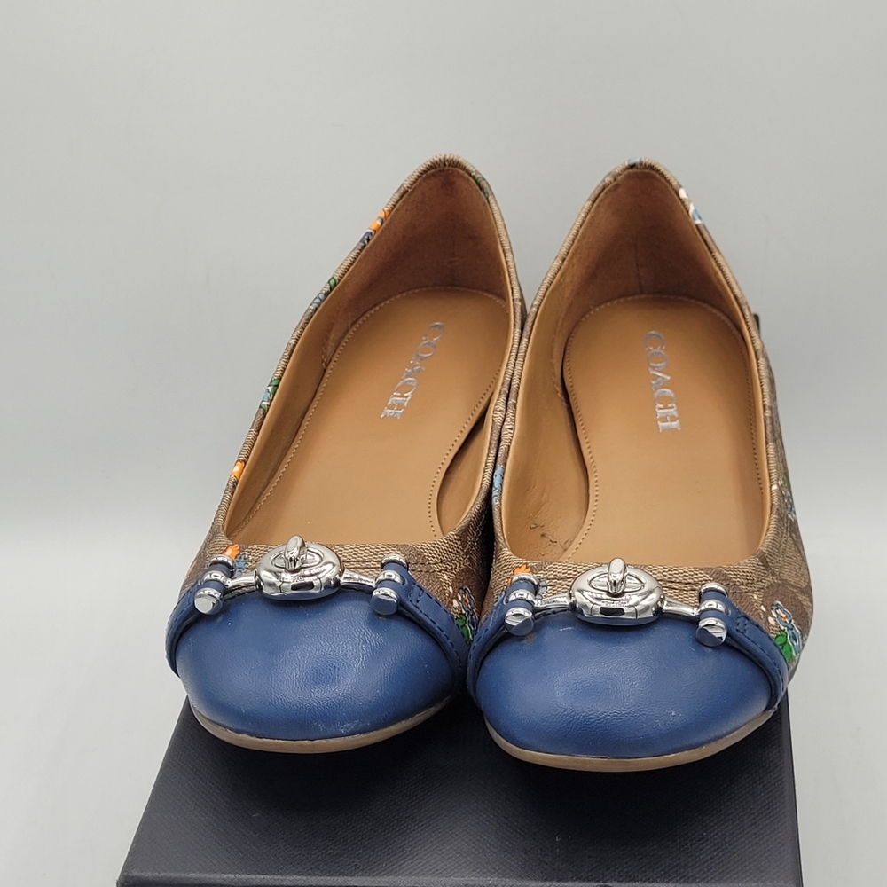 Coach Leila Ballet flats Signature C And Floral Design Size 6M - Picture 2 of 16